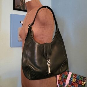 COACH Hamptons Black Leather Hobo